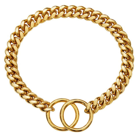 Chain Collar for Dogs | Cuban Link Chain 18k Gold