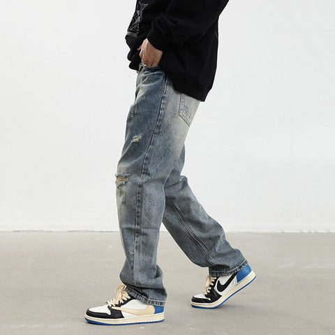 Men's Y2K Ripped Torn Loose Fit Jeans