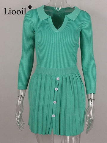 Two Piece Sweater Skirt Set | Buyfromsky.com
