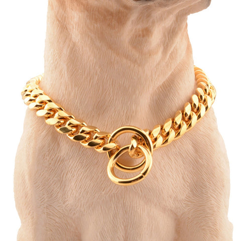 Chain Collar for Dogs | Cuban Link Chain 18k Gold | buyfromsky.com